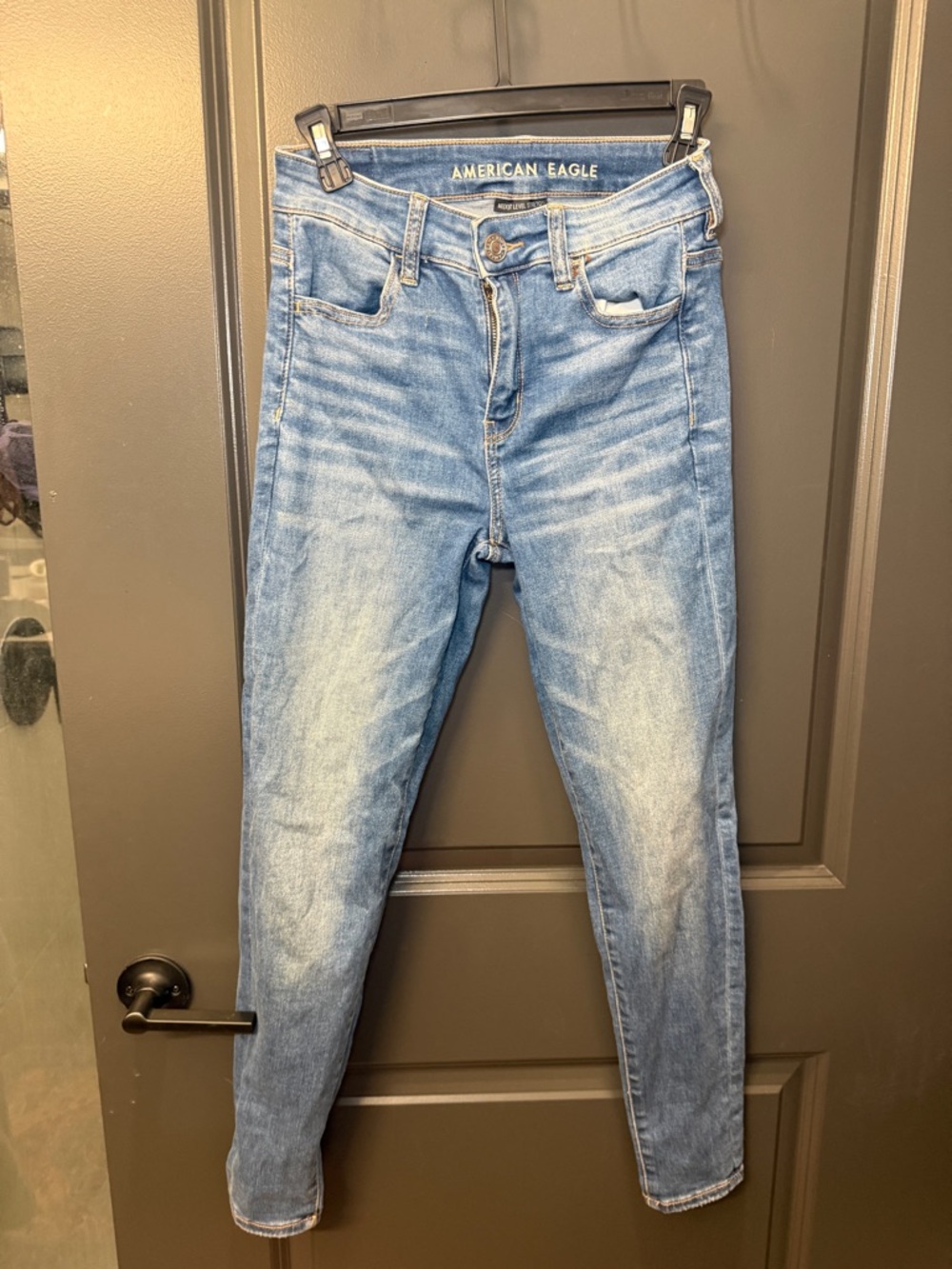 American Eagle Next Level Stretch Light Wash High Rise Skinny Jeans